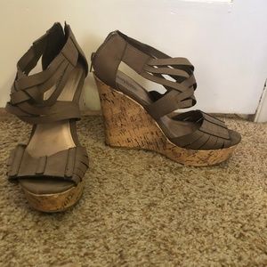 Brown Strap Wedges